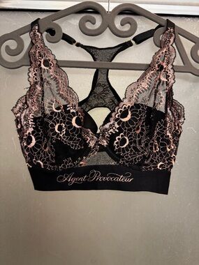 Agent Provocateur Aston High Apex Embroidered Lace Bra 34D